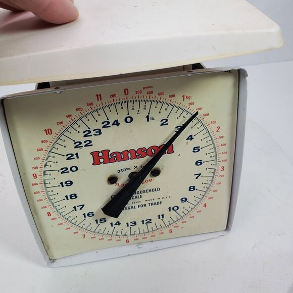 Vintage Hanson Household Utility Scale Classic White Black 25 Pound USA - Picture 5 of 7